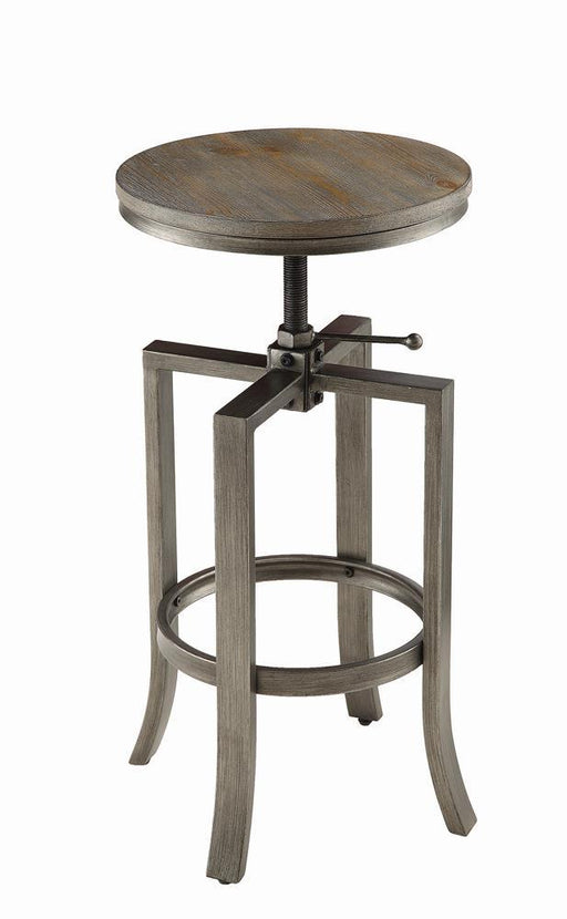 Bartlett Adjustable Height Swivel Bar Stools Brushed Nutmeg and Slate Grey (Set of 2) - imattress & ifurniture (FL)