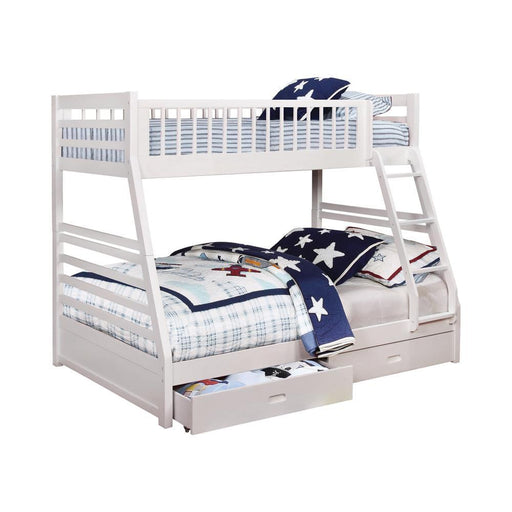 Ashton Twin Over Full 2-drawer Bunk Bed White - imattress & ifurniture (FL)