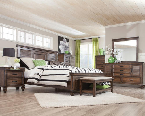 Franco Queen Panel Bed Burnished Oak - imattress & ifurniture (FL)