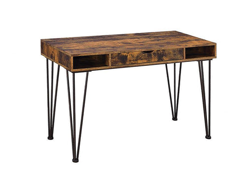 Olvera 1-drawer Writing Desk Antique Nutmeg and Dark Bronze - imattress & ifurniture (FL)