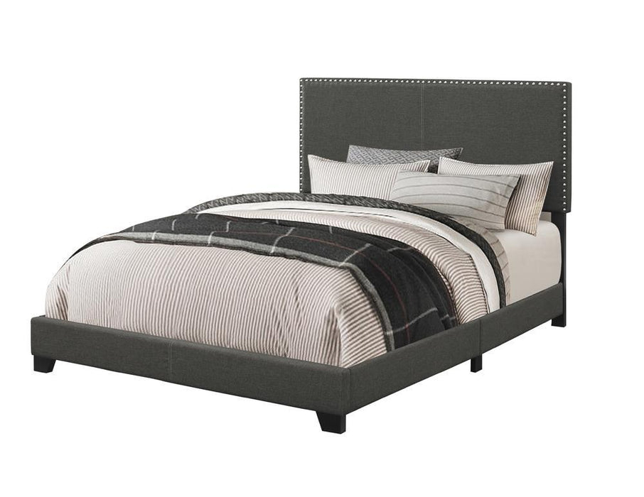 Boyd Full Upholstered Bed with Nailhead Trim Charcoal - imattress & ifurniture (FL)