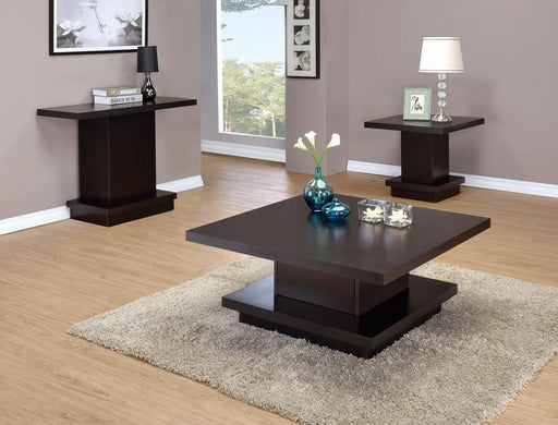 Reston Pedestal Square End Table Cappuccino - imattress & ifurniture (FL)