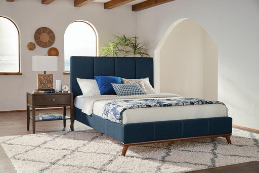 Charity Eastern King Upholstered Bed Blue - imattress & ifurniture (FL)