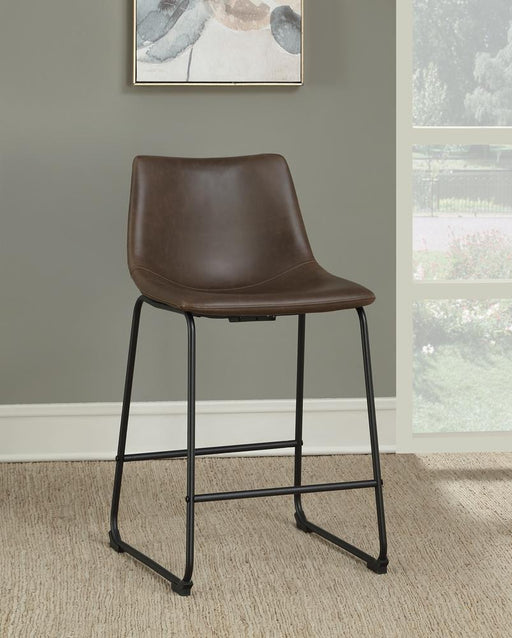 Michelle Armless Counter Height Stools Two-tone Brown and Black (Set of 2) - imattress & ifurniture (FL)