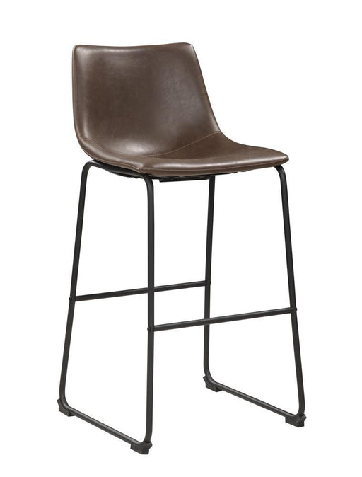 Michelle Armless Bar Stools Two-tone Brown and Black (Set of 2) - imattress & ifurniture (FL)