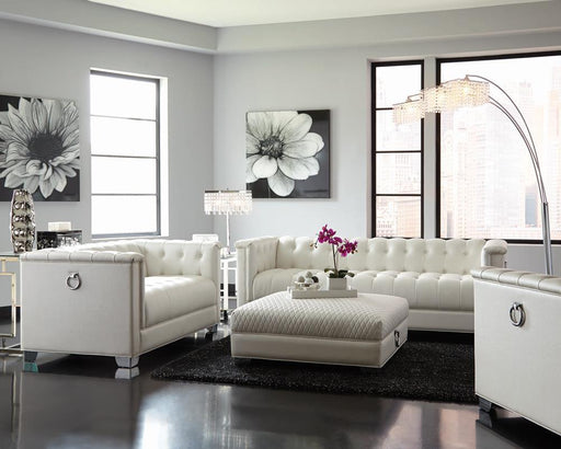 Chaviano Tufted Upholstered Sofa Pearl White - imattress & ifurniture (FL)