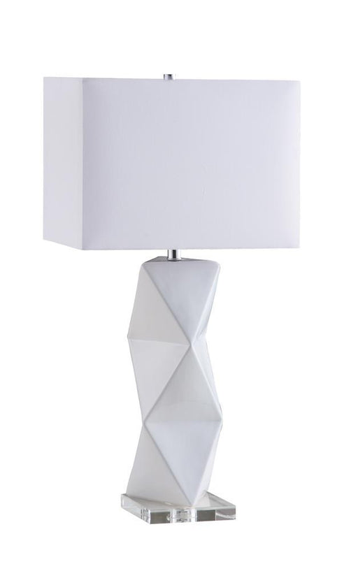 Camie Geometric Ceramic Base Table Lamp White - imattress & ifurniture (FL)