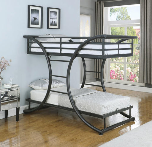 Stephan Twin Over Twin Bunk Bed Gunmetal - imattress & ifurniture (FL)