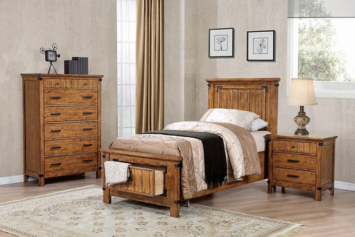 Brenner Twin Storage Bed Rustic Honey - imattress & ifurniture (FL)