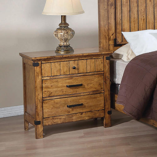 Brenner 3-drawer Night Stand Rustic Honey - imattress & ifurniture (FL)