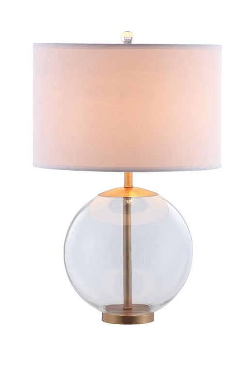 Kenny Drum Shade Table Lamp with Glass Base White - imattress & ifurniture (FL)