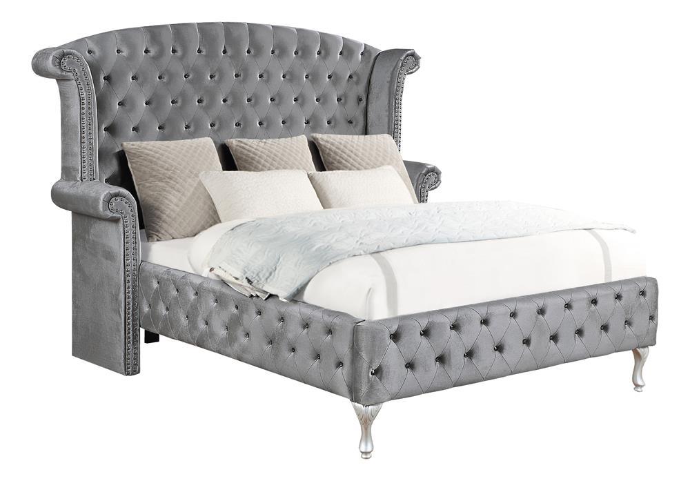 Deanna Queen Tufted Upholstered Bed Grey - imattress & ifurniture (FL)