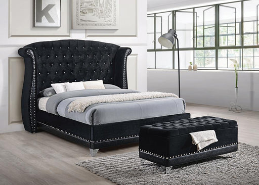 Barzini Queen Tufted Upholstered Bed Black - imattress & ifurniture (FL)