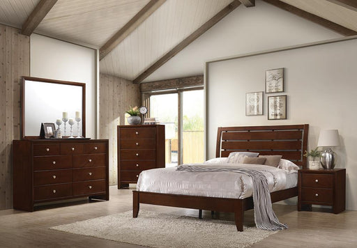 Serenity Full Panel Bed with Cut-out Headboard Rich Merlot - imattress & ifurniture (FL)