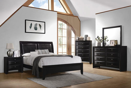 Briana California King Upholstered Panel Bed Black - imattress & ifurniture (FL)