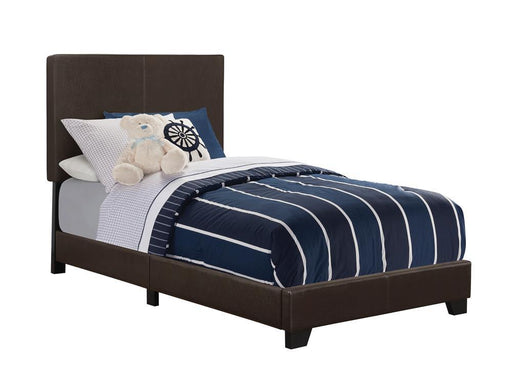 Dorian Upholstered Twin Bed Brown - imattress & ifurniture (FL)