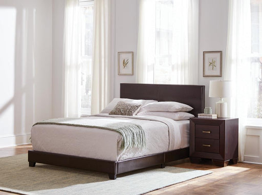 Dorian Upholstered Queen Bed Brown - imattress & ifurniture (FL)