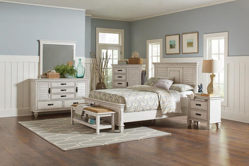 Franco Queen Panel Bed Antique White - imattress & ifurniture (FL)