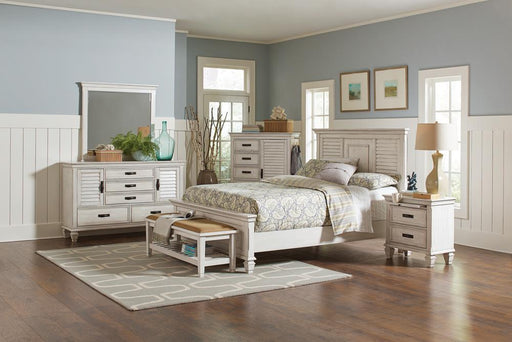 Franco Eastern King Panel Bed Antique White - imattress & ifurniture (FL)