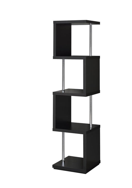 Baxter 4-shelf Bookcase Black and Chrome - imattress & ifurniture (FL)