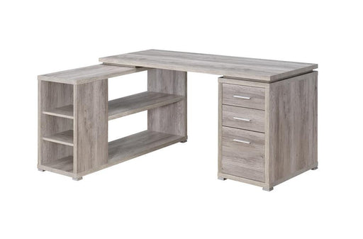 Yvette L-shape Office Desk Grey Driftwood - imattress & ifurniture (FL)