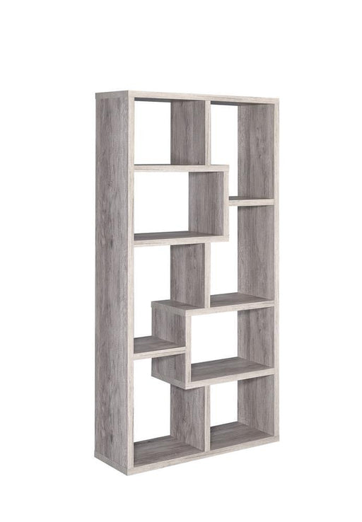 Theo 10-shelf Bookcase Grey Driftwood - imattress & ifurniture (FL)