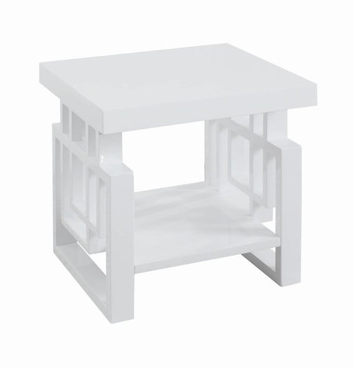 Schmitt Rectangular End Table High Glossy White - imattress & ifurniture (FL)