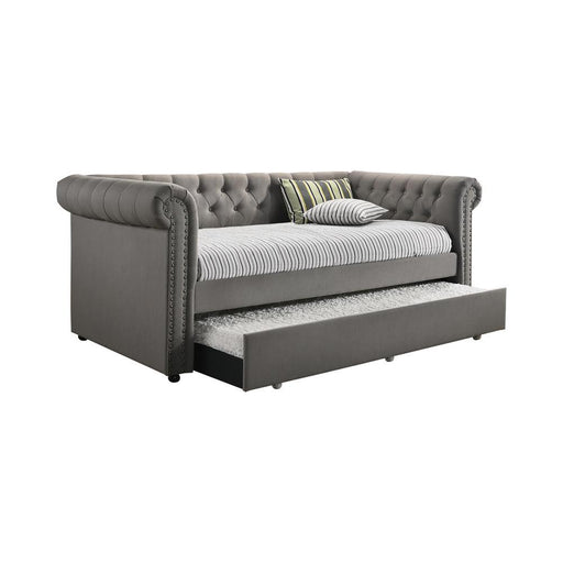 Kepner Tufted Upholstered Daybed Grey with Trundle - imattress & ifurniture (FL)