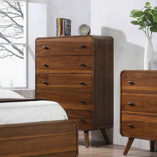 Robyn 5-drawer Chest Dark Walnut - imattress & ifurniture (FL)