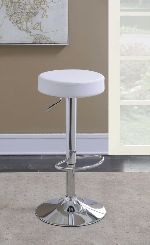 Ramses Adjustable Backless Bar Stool Chrome and White - imattress & ifurniture (FL)