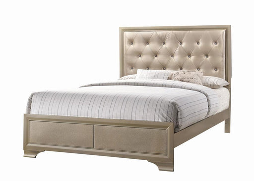 Beaumont Upholstered Eastern King Bed Champagne - imattress & ifurniture (FL)