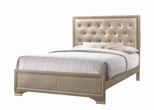 Beaumont Upholstered Queen Bed Champagne - imattress & ifurniture (FL)