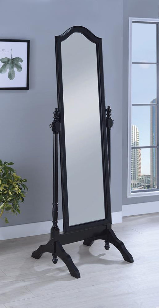 Cabot Rectangular Cheval Mirror with Arched Top Black - imattress & ifurniture (FL)