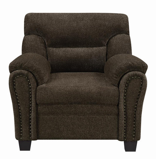 Clementine Upholstered Chair with Nailhead Trim Brown - imattress & ifurniture (FL)