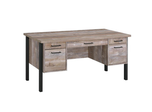 Samson 4-drawer Office Desk Weathered Oak - imattress & ifurniture (FL)