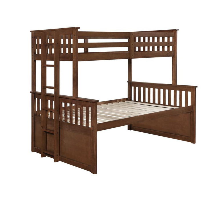 Atkin Weathered Walnut Twin XL over Queen Bunk Bed