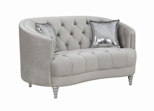 Avonlea Sloped Arm Tufted Loveseat Grey - imattress & ifurniture (FL)