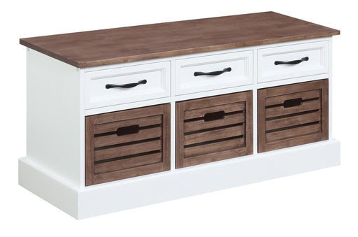 Alma 3-drawer Storage Bench Weathered Brown and White - imattress & ifurniture (FL)