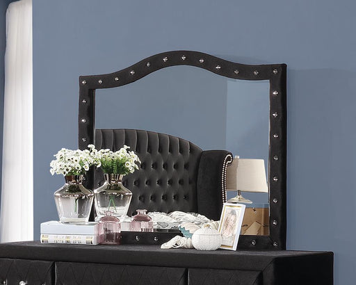 Deanna Button Tufted Dresser Mirror Black - imattress & ifurniture (FL)