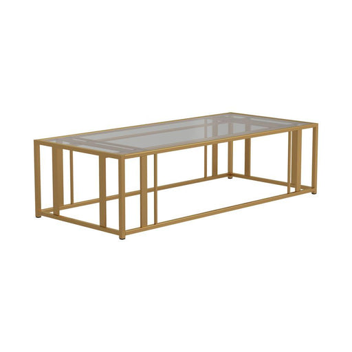 Adri Metal Frame Coffee Table Matte Brass - imattress & ifurniture (FL)