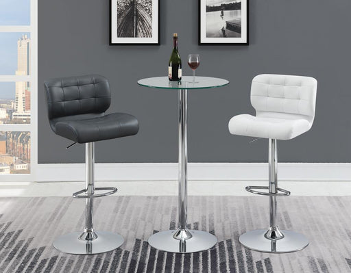 Abiline Glass Top Round Bar Table Chrome - imattress & ifurniture (FL)