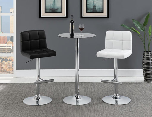 Lenny Adjustable Bar Stools Chrome and White (Set of 2) - imattress & ifurniture (FL)