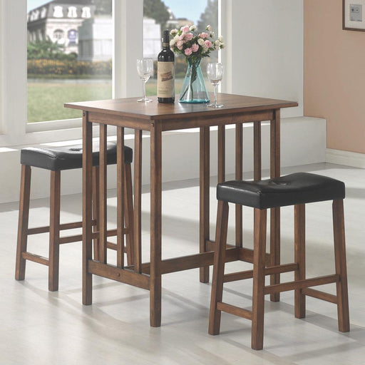 Oleander 3-piece Counter Height Dining Table Set Nut Brown - imattress & ifurniture (FL)