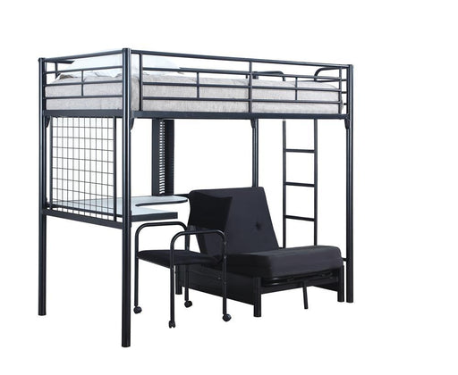 Jenner Twin Futon Workstation Loft Bed Black - imattress & ifurniture (FL)