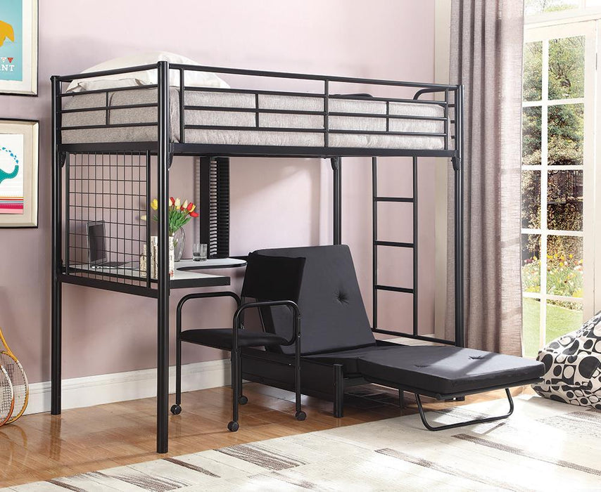 Jenner Twin Futon Workstation Loft Bed Black - imattress & ifurniture (FL)