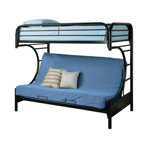 Montgomery Twin Over Futon Bunk Bed Glossy Black - imattress & ifurniture (FL)