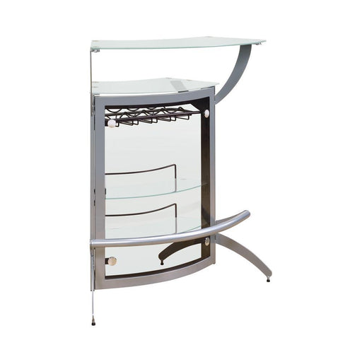 Dallas 2-shelf Home Bar Silver and Frosted Glass - imattress & ifurniture (FL)