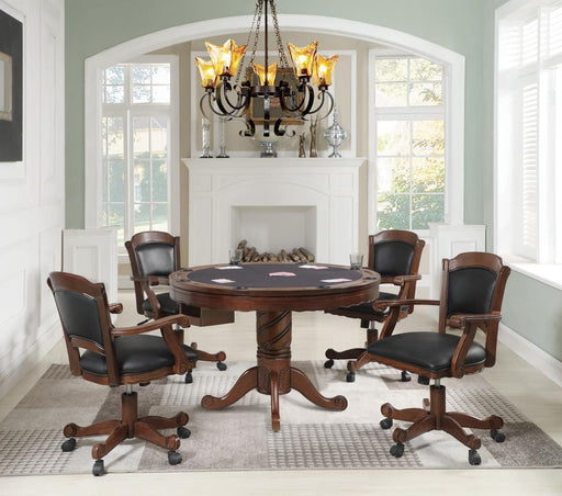 Turk 3-in-1 Round Pedestal Game Table Tobacco - imattress & ifurniture (FL)