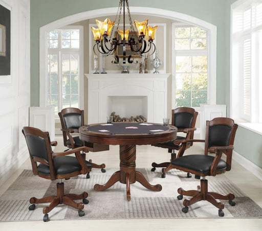 Turk Game Chair with Casters Black and Tobacco - imattress & ifurniture (FL)