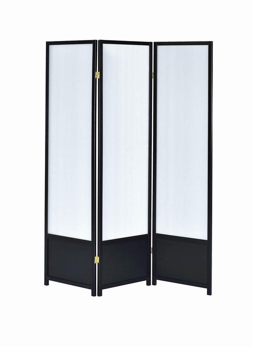 Calix 3-panel Folding Floor Screen Translucent and Black - imattress & ifurniture (FL)